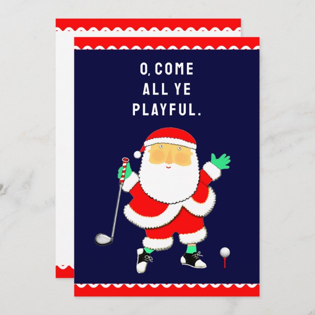 Golf Christmas Greeting Feiertagskarte (Vorne/Hinten)