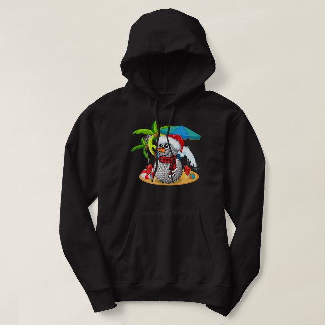 Golf Christmas in July Summer Snowman Golfer Party Hoodie (Design vorne)