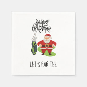 Golf Christmas Lass Par T mit Weihnachtsmann Serviette