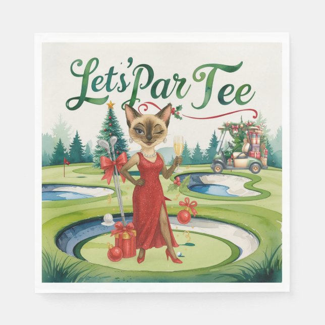 Golf Christmas Let's Par T-Shirt für Golfer Party Serviette (Vorderseite)