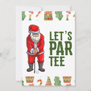 Golf Christmas Let's Par T-Shirt mit dem Weihnacht Einladung