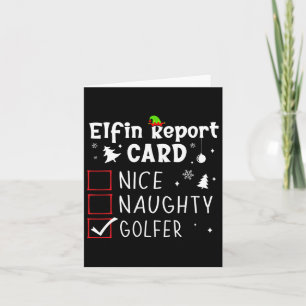Golf Christmas Nice Naughty Funny Xmas Liste Golfe Karte