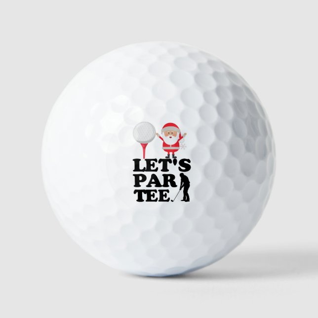 Golf Christmas Par T-Shirt mit dem Santa Claus Gol Golfball (Vorderseite)