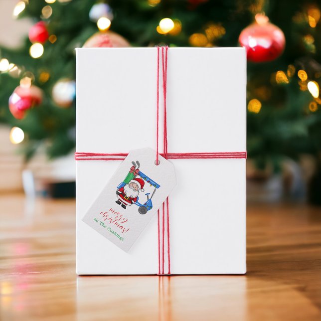 Golf Christmas Santa Custom Geschenkanhänger (Von Creator hochgeladen)