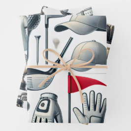 Golf Christmas themed gifts for Golfer Geschenkpapier Set