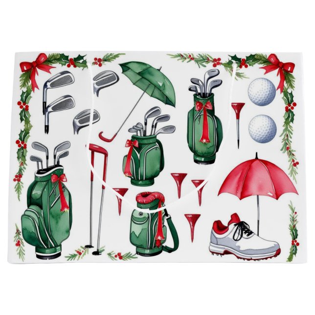 Golf Christmas themed gifts for golfer Große Geschenktüte (Vorderseite)