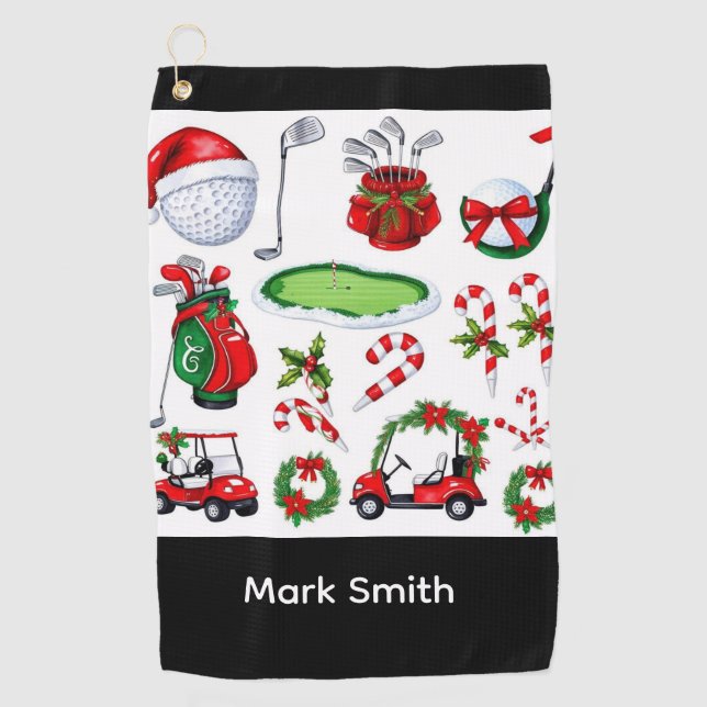 Golf Christmas themed   Golfhandtuch (Vorderseite)