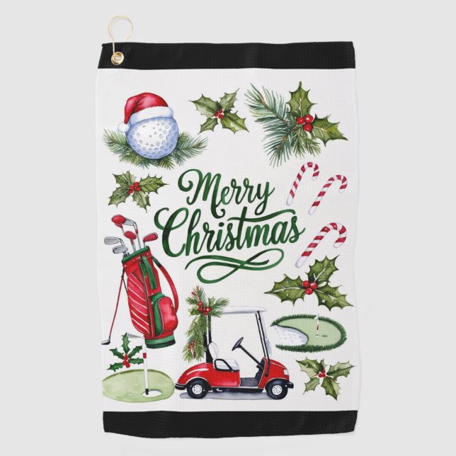 Golf Christmas themed   Golfhandtuch (Vorderseite)
