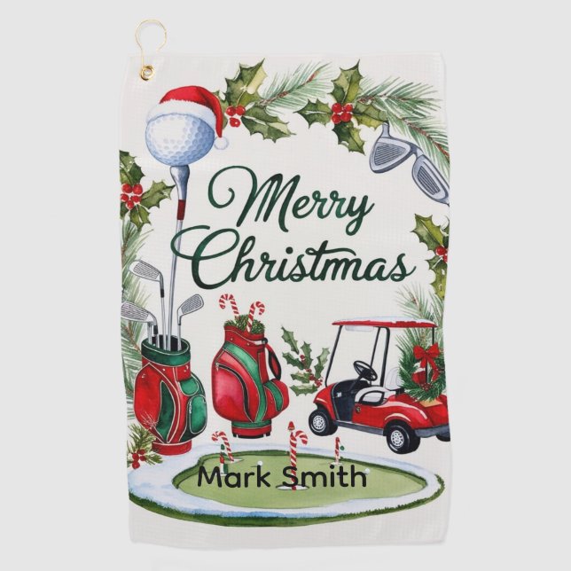 Golf Christmas themed   Golfhandtuch (Vorderseite)