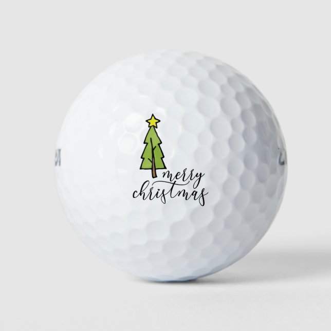 Golf Christmas Tree Frohe Weihnachten Golfball (Vorderseite)