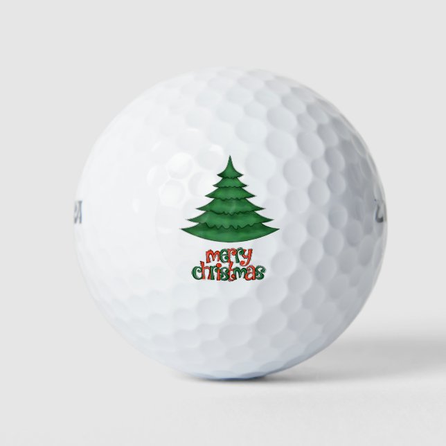 Golf Christmas Tree Frohe Weihnachten Golfball (Vorderseite)