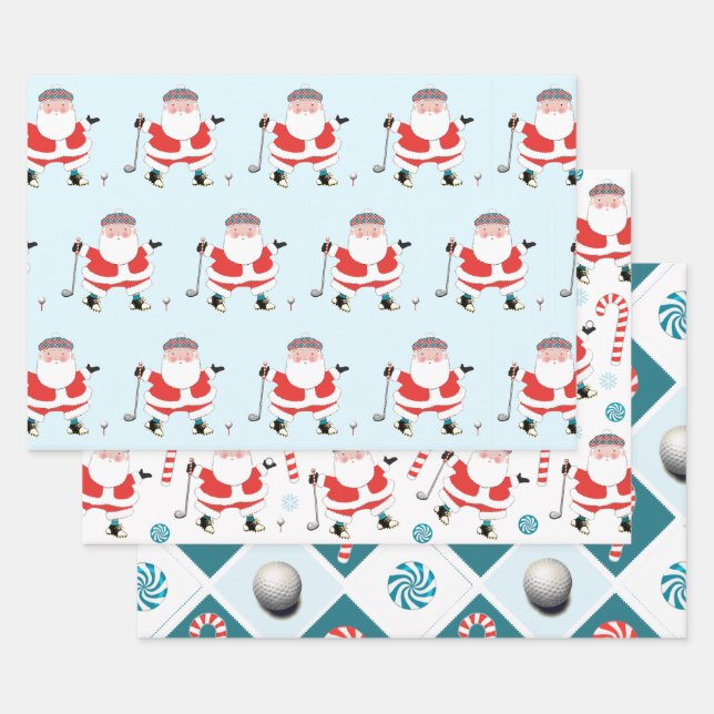 Golf Christmas Wrapping Paper Geschenkpapier Set (Set)