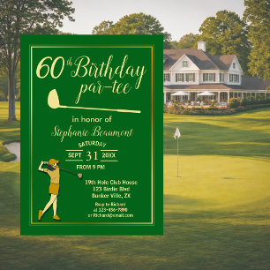 Golf Classic Green Golden Damen 60. Geburtstag Einladung
