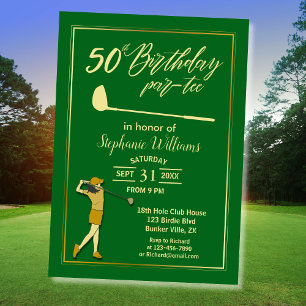 Golf Classic Green Golden Frauen 50. Geburtstag Einladung
