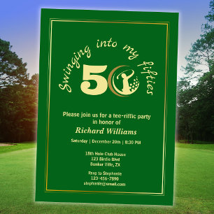Golf Classic Green Golden Player 50. Geburtstag Einladung