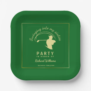 Golf Classic Green Golden Player Männer 60. Geburt Pappteller