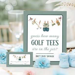 Golf Clothesline Baby Shower Ratespiel Schild