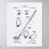 Golf Club 1910 Patent Art - Lined Peper