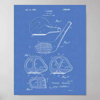 Golf Club 1926 Patentart - Blueprint Poster