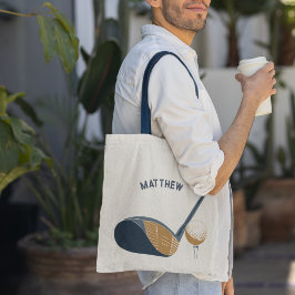 Golf Club and Ball Personalized Golfers Name Tragetasche