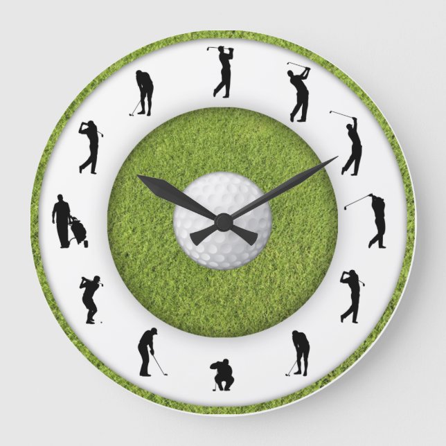 Golf Club Golfer Abbildung Grass Design Uhr (Vorderseite)
