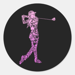 Golf Club Golfer Golfspielen Runder Aufkleber