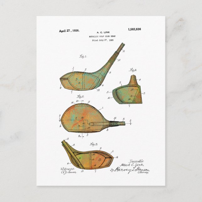 GOLF CLUB-KOPFPATENT - Postkarten (Vorderseite)