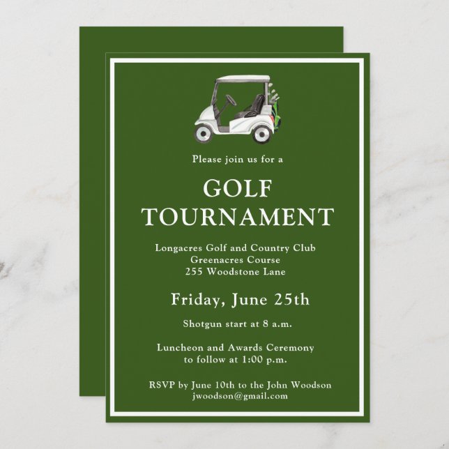 Golf Club League Corporate Turnier Einladung (Vorne/Hinten)