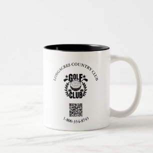 Golf Club League Phone Logo QR Code Zweifarbige Tasse