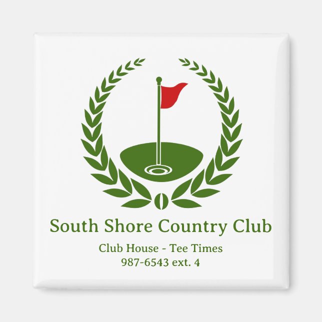 Golf Club Logo Custom Classic Golf Flag Magnet (Vorne)