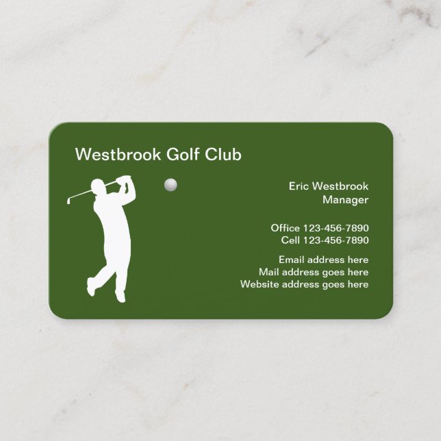 Golf Club Modern Business Cards Visitenkarte (Vorderseite)