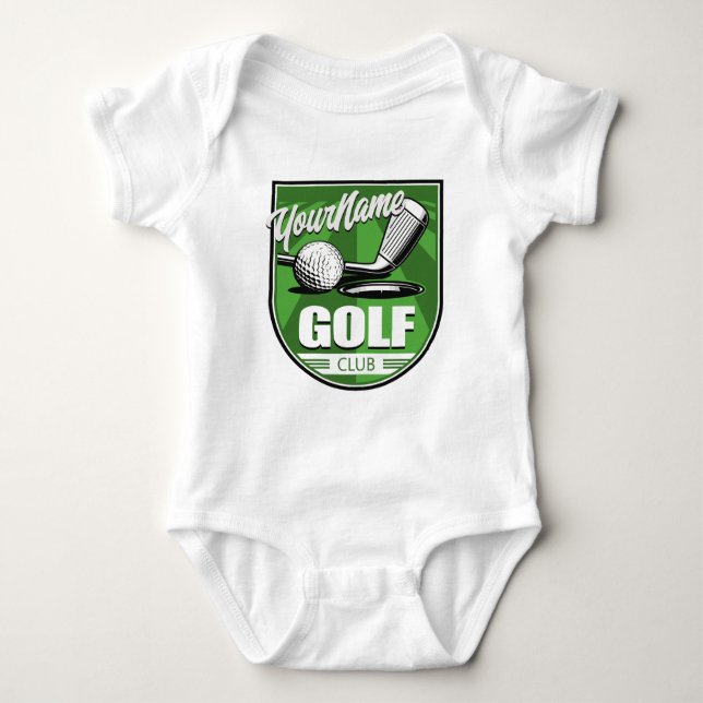 Golf Club NAME Pro Golfer Player Personalisiert Baby Strampler (Vorderseite)