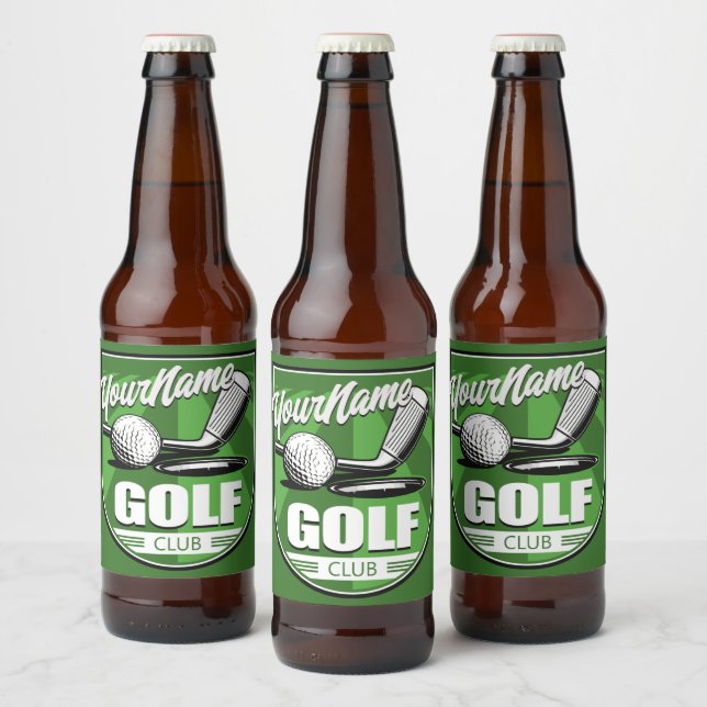 Golf Club NAME Pro Golfer Player Personalisiert Bierflaschenetikett (Flaschen)