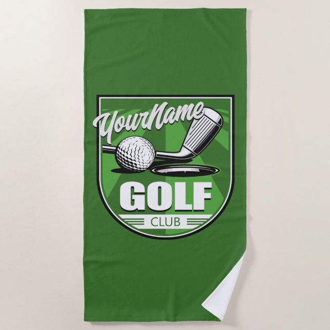 Golf Club NAME Pro Golfer Player Personalisiert Strandtuch (Vorderseite)