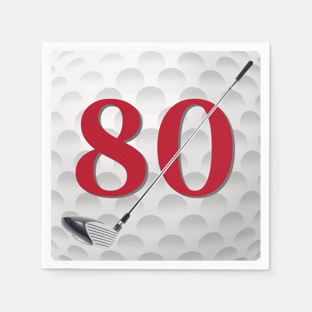 Golf Club Napkins 80. Geburtstag Serviette (Vorderseite)