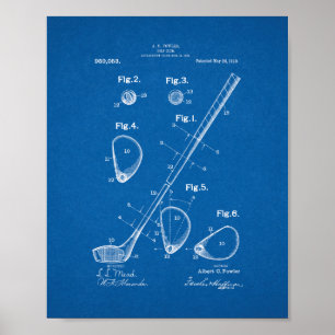 Golf Club Patent - Blueprint Poster