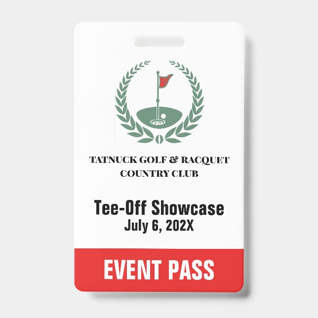 Golf Club Sonderturnier Custom Event Pass Ausweis (Vorderseite)