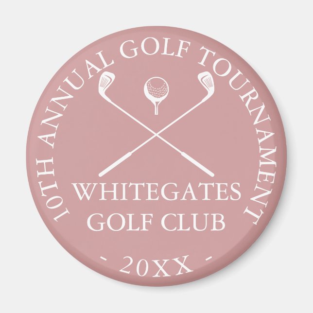 Golf Club Tournament Custom Dusty Rose Pink Magnet (Vorne)
