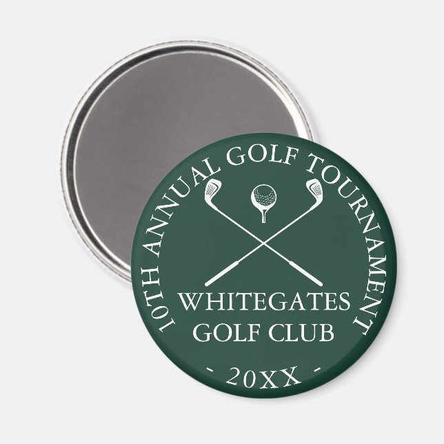 Golf Club Tournament Custom Emerald Green Magnet (Vorderseite/Rückseite)