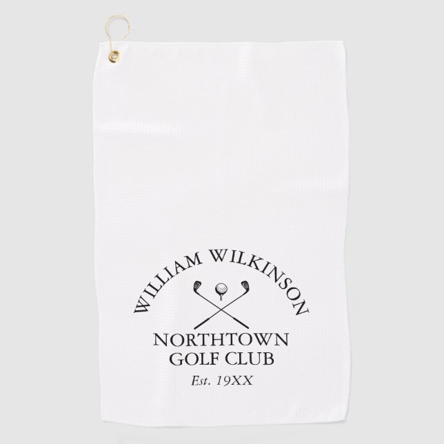 Golf Club und Name des Mitglieds Datum der Gründun Golfhandtuch (Vorderseite)