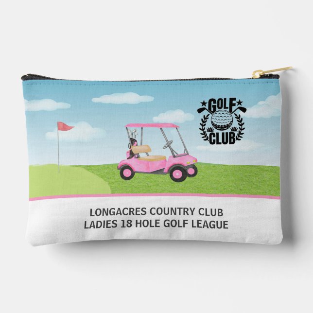 Golf Club Women's League Pink Cart Logo Zubehörtasche (Rückseite)