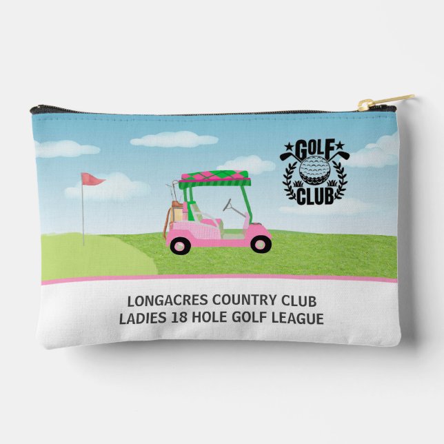 Golf Club Women's League Pink Cart Logo Zubehörtasche (Rückseite)