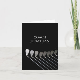Golf Clubs Art Golf Coach Name für Golfspieler Karte
