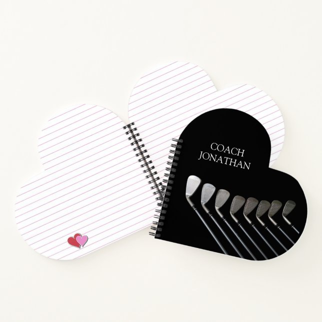 Golf Clubs Art Golf Coach Name für Golfspieler Notizbuch (Innenseite)