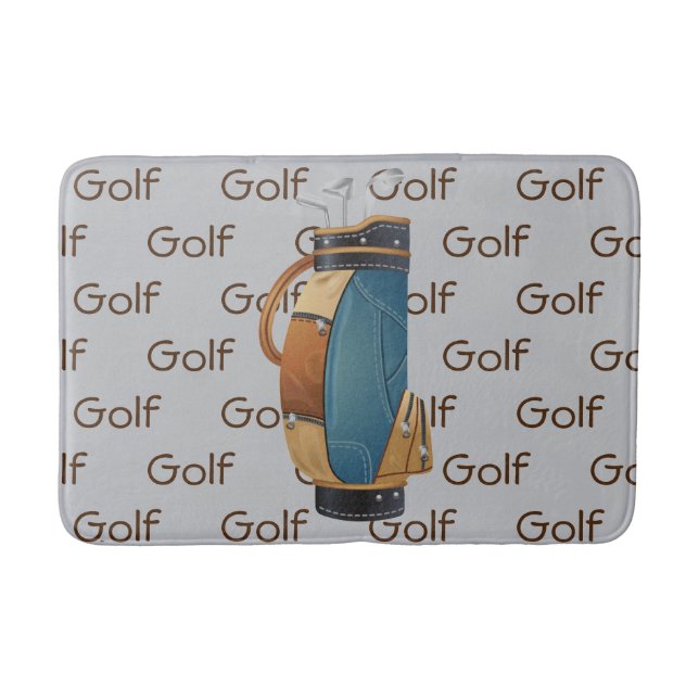 Golf Clubs Bag Tiled Text Design  Badematte (Vorderseite)