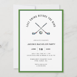 Golf Clubs & Basketball Bachelor Party Einladung