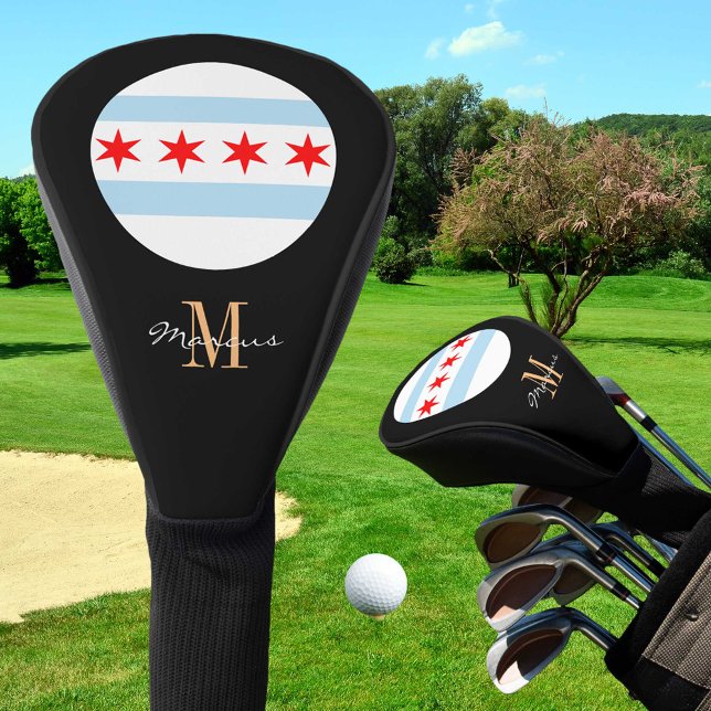 Golf Clubs Covers - Flag mit Monogramm & Chicago Headcover (Von Creator hochgeladen)