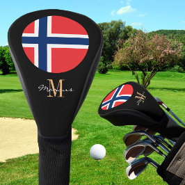 Golf Clubs für mit Monogramm und norwegische Fahne Headcover