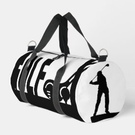 Golf, Clubs, Golfer, Schwarz & Weiß Duffle Bag