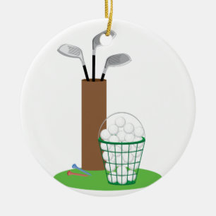 Golf Clubs Keramik Ornament